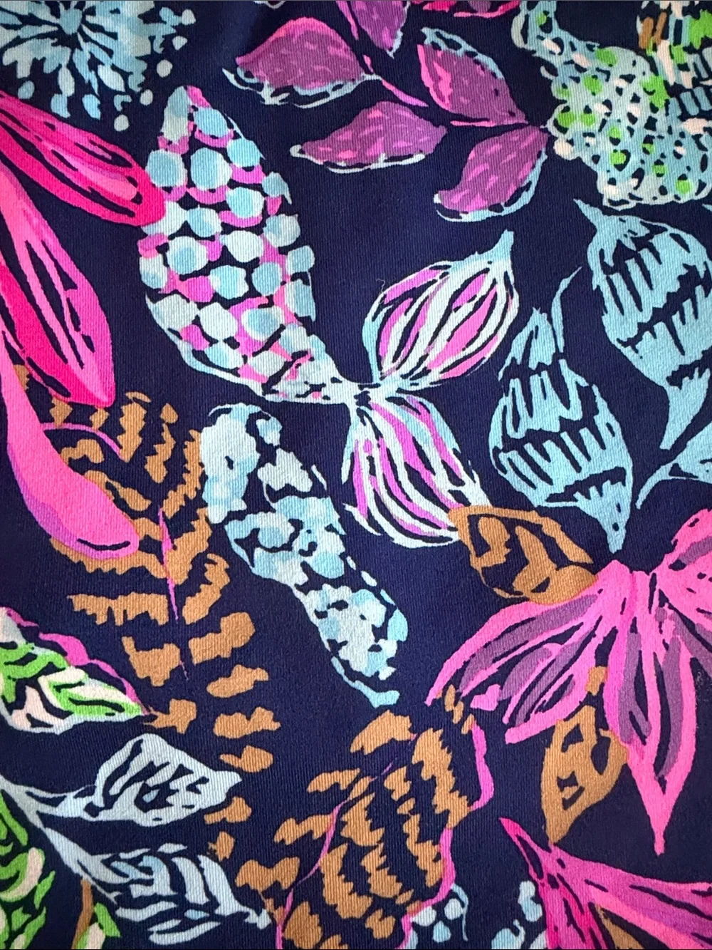 Lilly Pulitzer Navy Floral Skort with Pink, Turquoise & Purple Print
